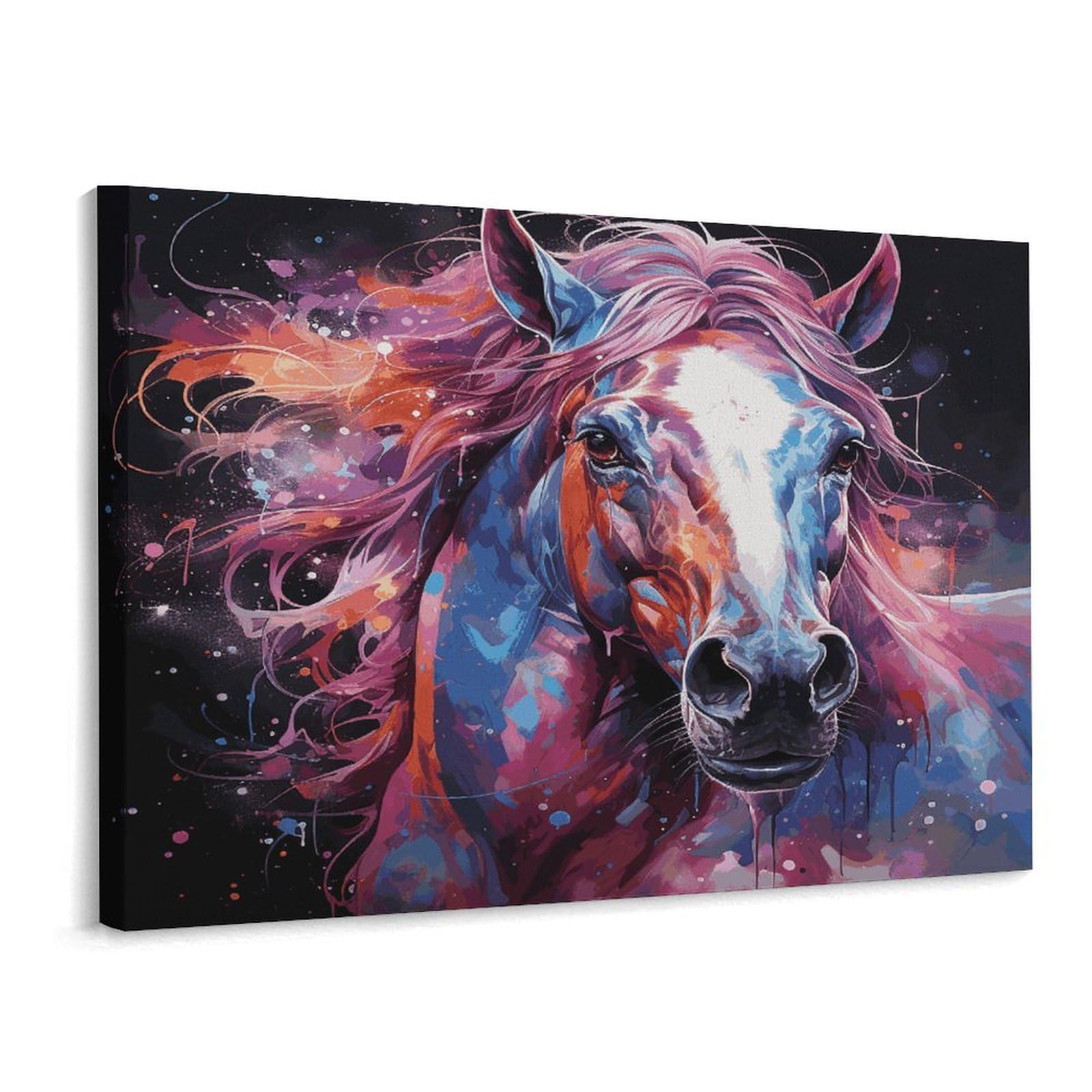 Fodpand Frame-Style Dreamy Horse Bathroom Wall Art Canvas Prints, Artwork For Walls For Living Room Hallway Stair Office Wall Decor, Pictures Home Decor 15.7X11.8 Inch