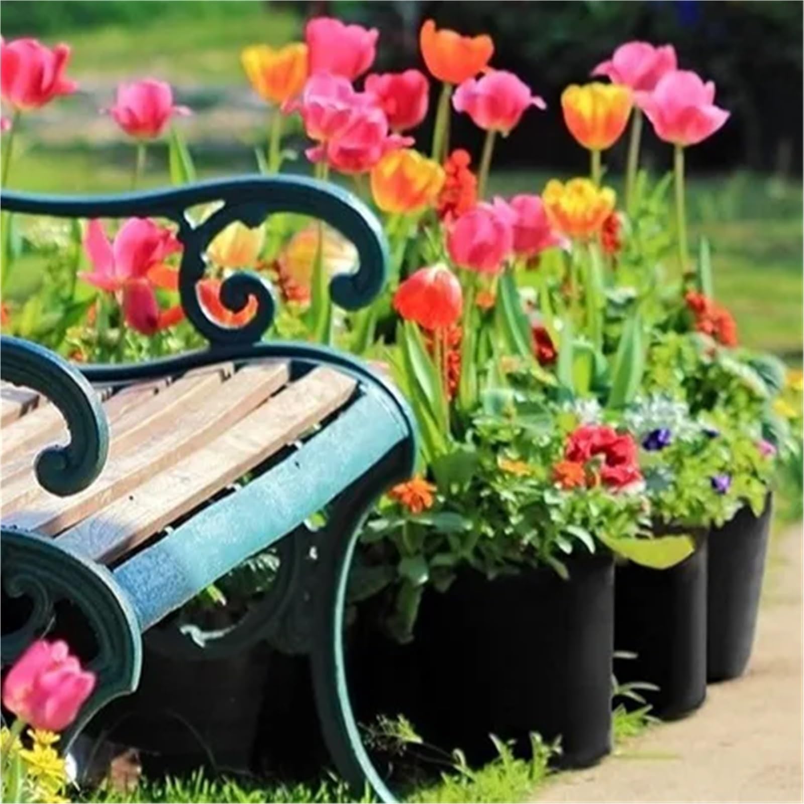 Sac de Culture Plantes 2 pièces, Sac Pliable en Gallon Noir-adapté à la Plantation Fleurs et fraîches pour Plantes