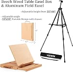 VISWIN Professional All-in-One Art Painting Kit with Aluminum & Beech Wood Easel, 96 Acrylic, Watercolor & Oil Paint Set, Canvas, Painting Set with Complete Art Supplies for Adults, Artists, Beginners