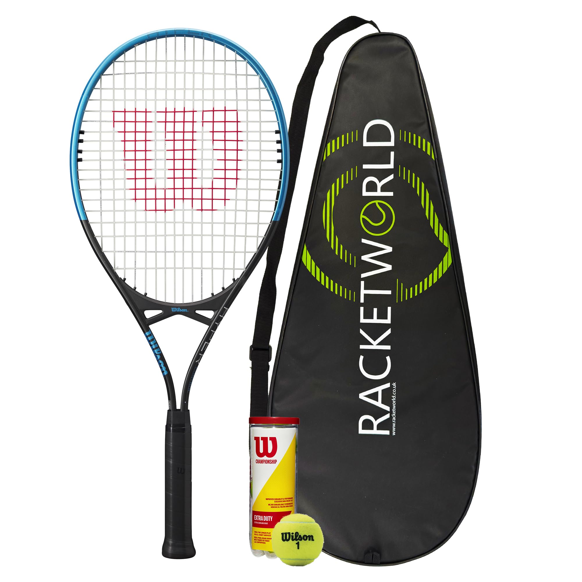 Wilson Hyper Control Adult Racket (Various Bundle Options) (Tennis Racket, Cover & Tennis Balls)