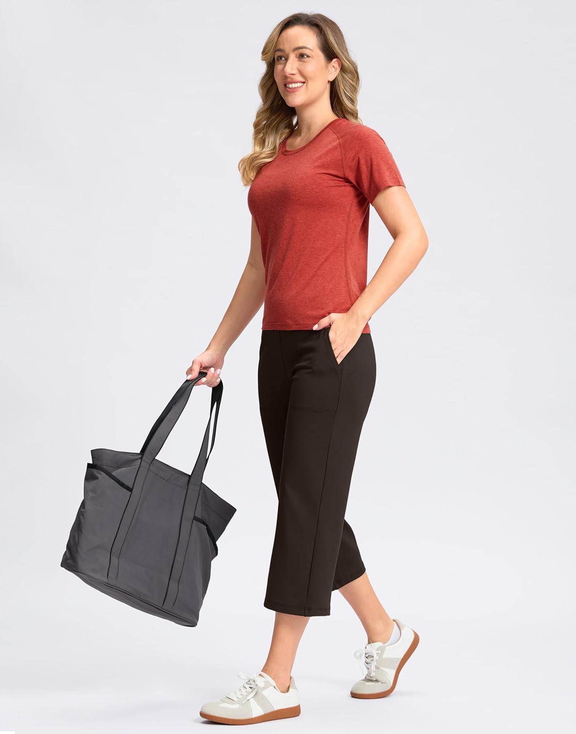 G Gradual Women's Capri Pants with Pockets High Waist Yoga Pants Wide Leg Workout Summer Pants for Casual, Travel, Exercise - Image 6