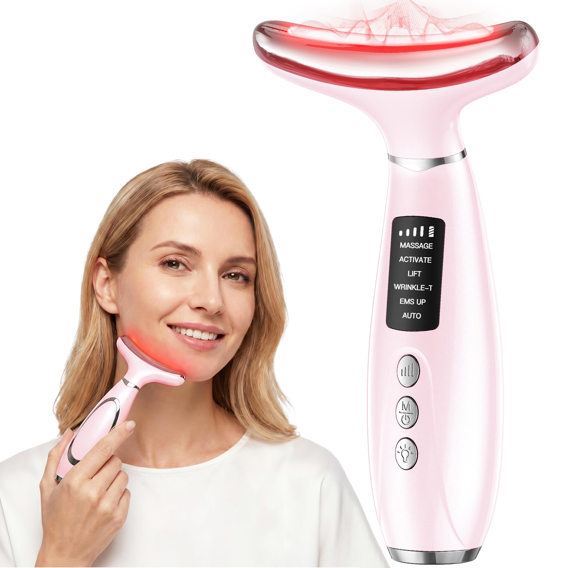 7-Color Face Sculpting Tool, Red Light Therapy for Face and Neck | Rec