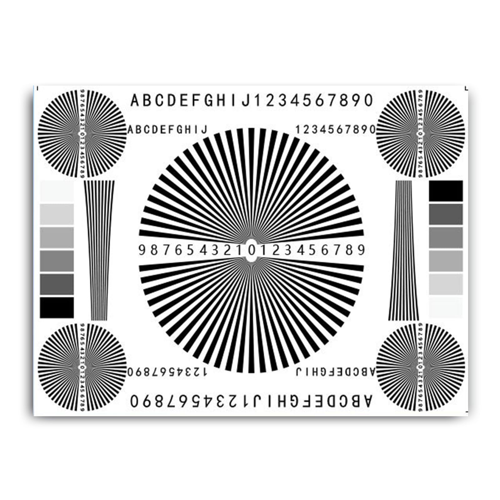Objektiv-Fokus-Testkarte, reflektierendes Testdiagramm für Überwachungskalibrierung, Bildqualitätsbewertung und Mehrzweck-Fokus-Testwerkzeug