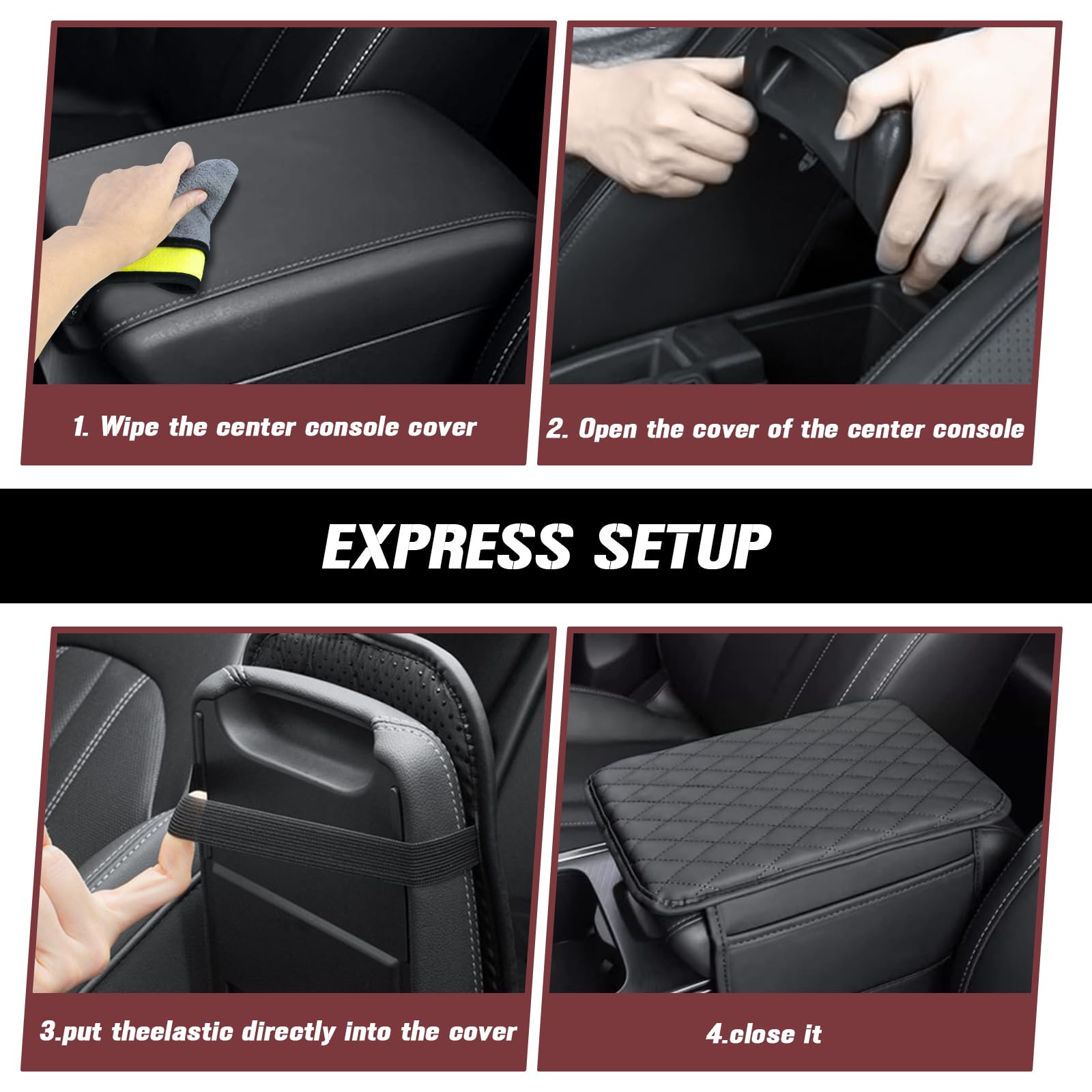 Imbottitura Bracciolo Auto Antiscivolo Cuscino Per Bracciolo Centrale Auto In Pelle - Con Tasche Laterali, Memory Foam, Per SUV, Auto, Camion, Colore Nero Accessori Per Auto