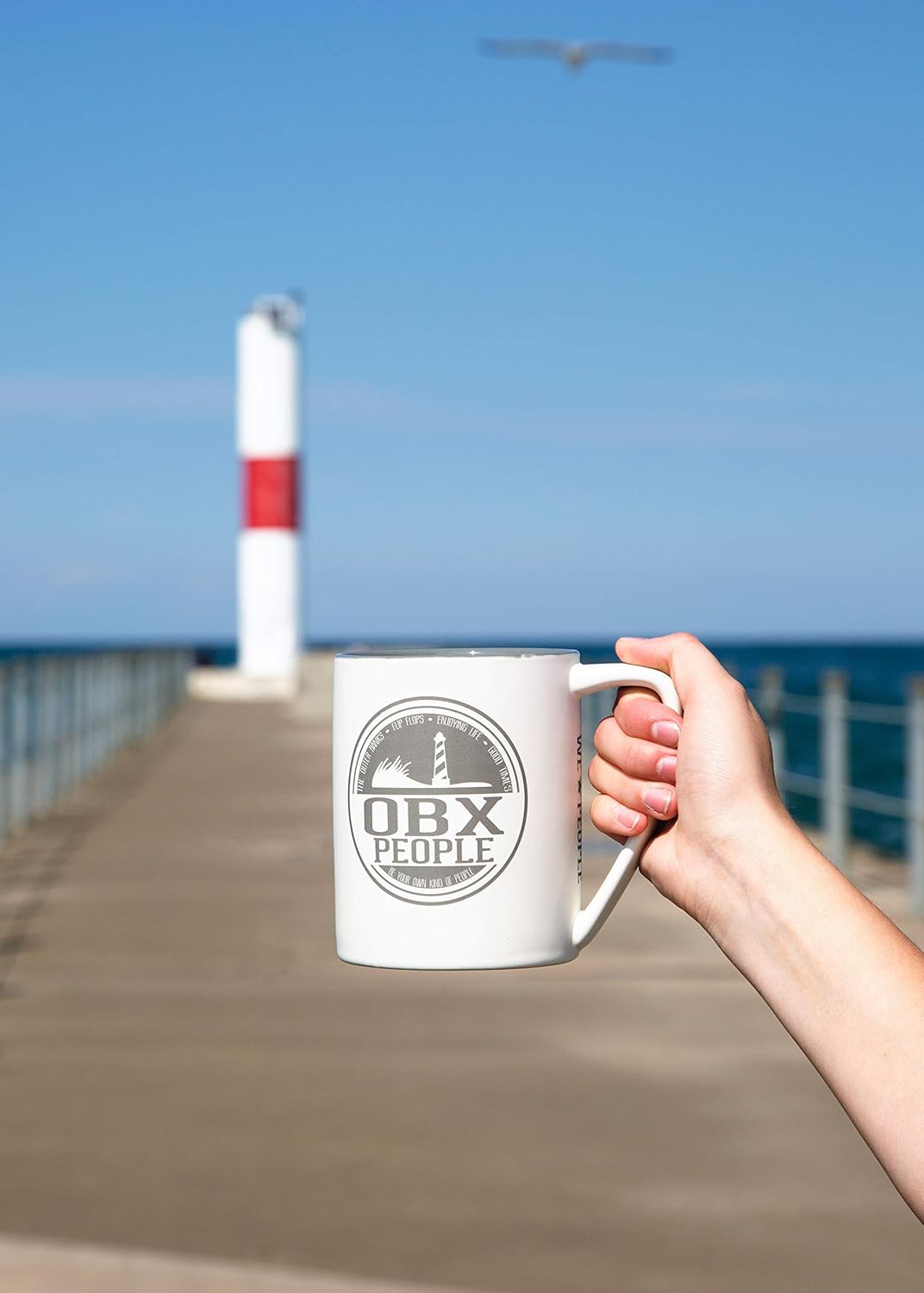 Pavilion - OBX People - Gray & Cream 18 oz Coffee Mug - Image 8