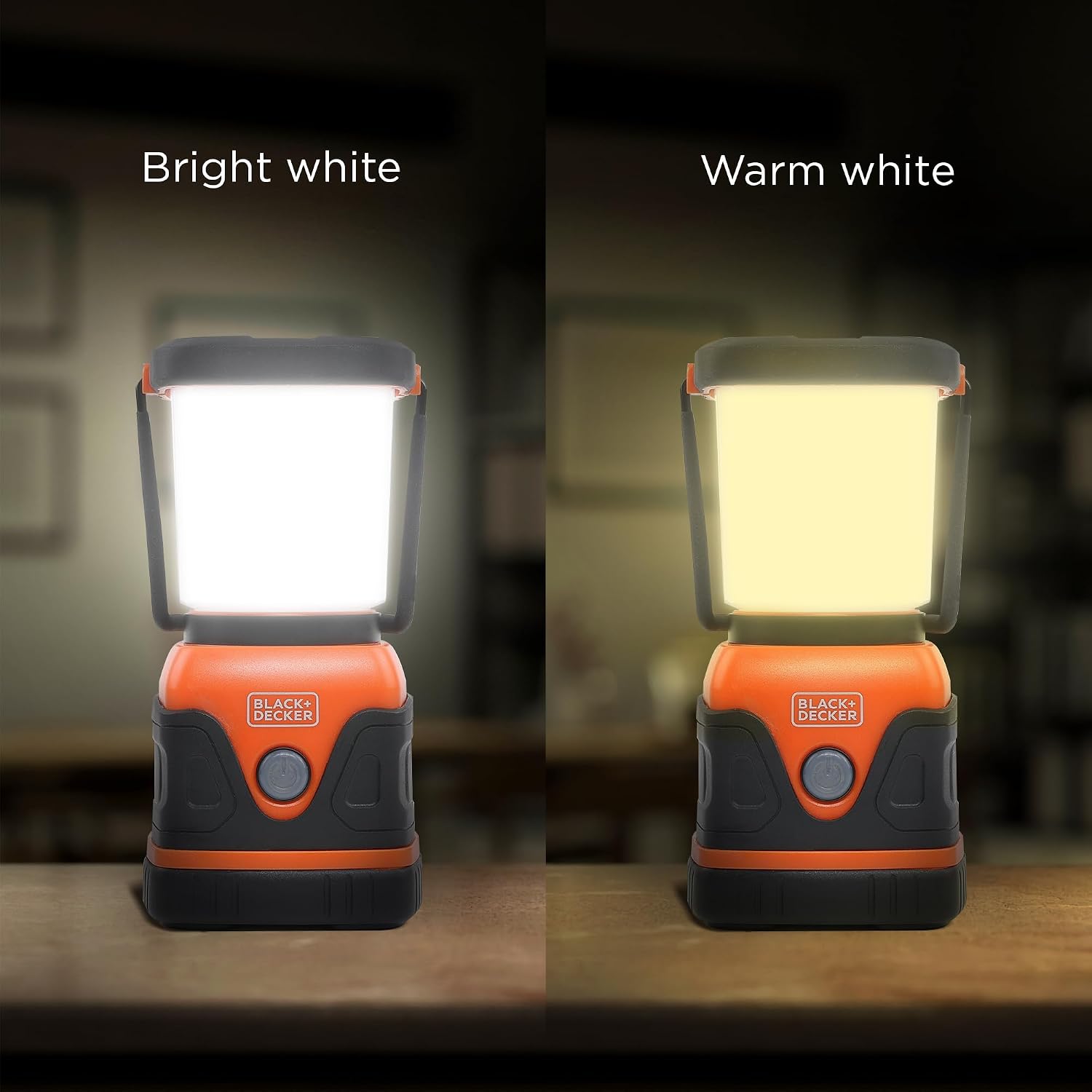 BLACK+DECKER Rechargeable LED Lantern & 400mAh Power Bank, 1000 Lumens 360° Flashlight for Camping & Power Outage, SOS Mode, 12 Hour Power, Multiwhite, 7 Modes, IP44 Weather-Resistant, Folding Hook