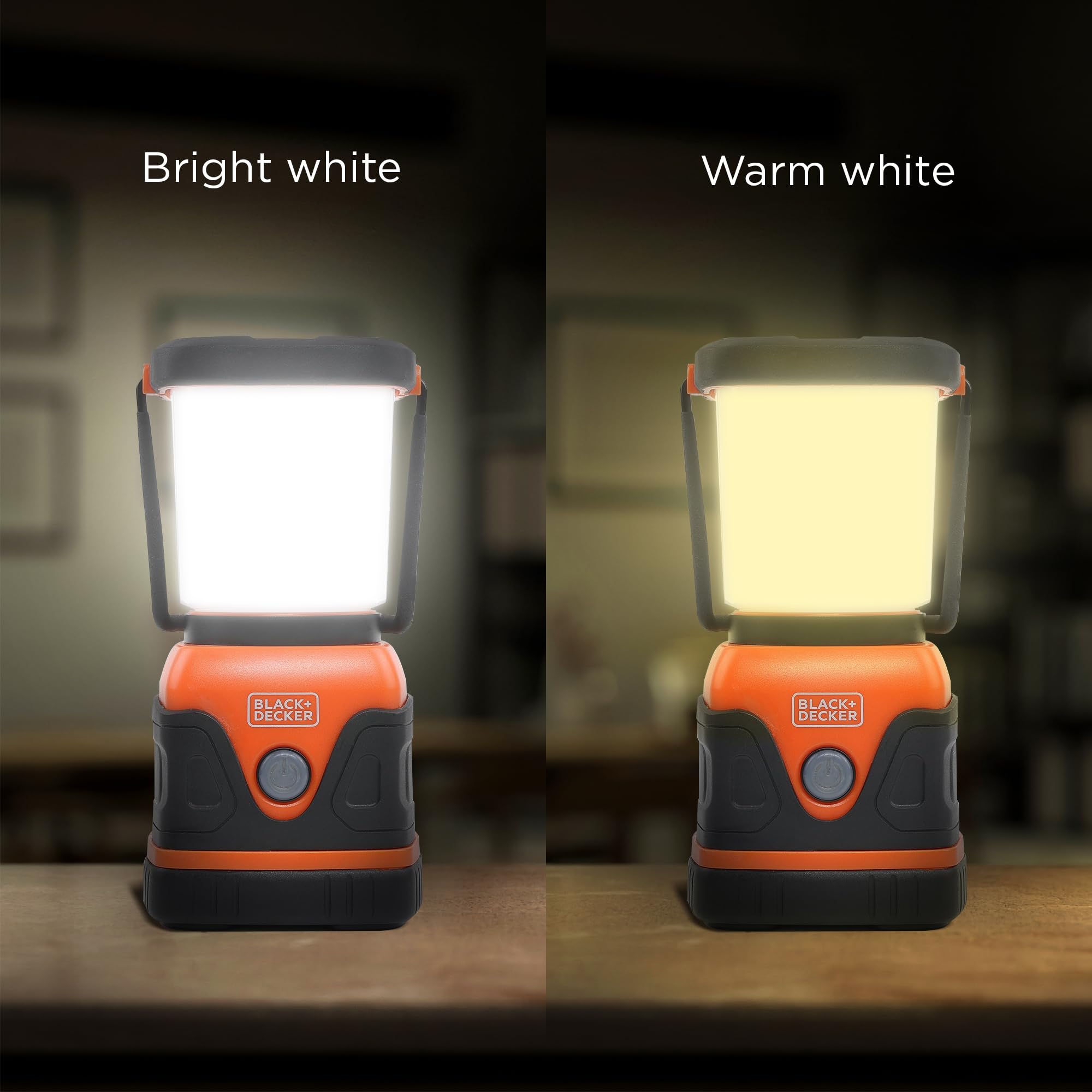 BLACK+DECKER Linterna LED recargable y banco de energía de 400 mAh, paquete de 2, linterna de 1000 lúmenes de 360° para acampar y corte de energía con modo SOS, 12 horas de potencia, multiblanco, 7