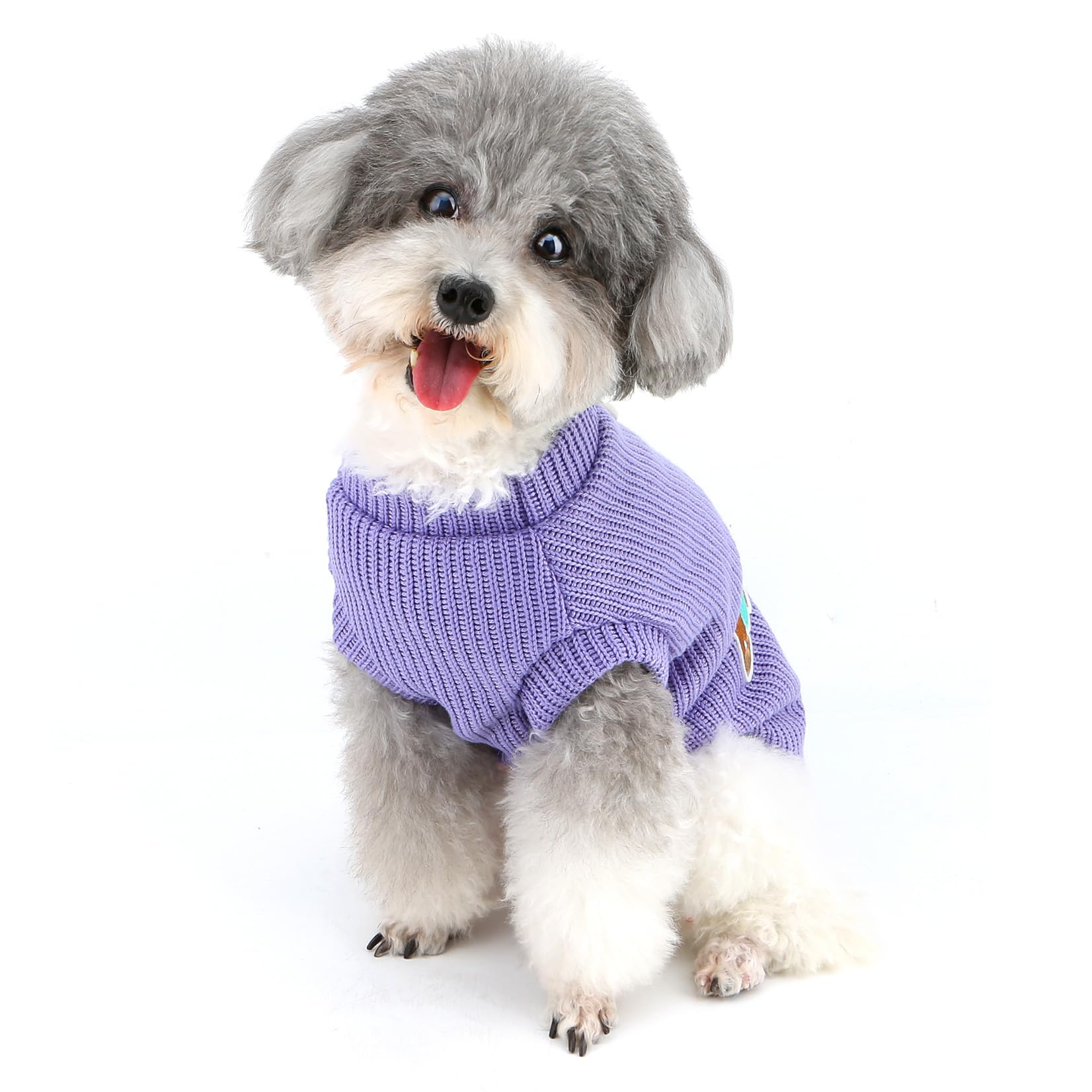 XHYRHTS Pull tricoté pour Petit Chien - Pull Extensible pour Animal Domestique - avec Anneau en D et Motif Chien - Chaud et Solide - pour l'hiver et l'automne - Vêtements pour Chihuahua,