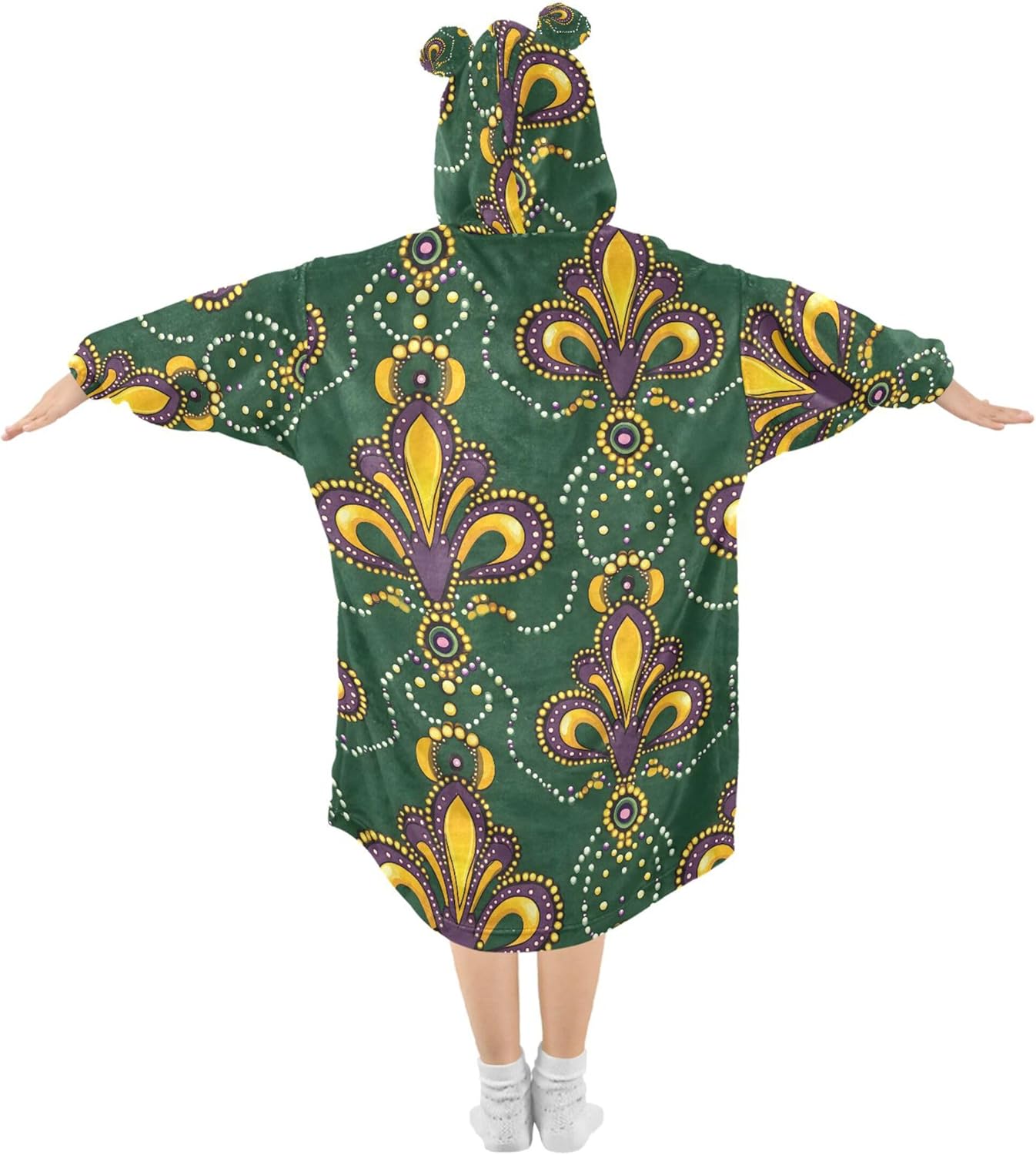 Brazil Mardi Gras Carnival Party Kids Wearable Blanket Hoodie and Sleeves for Toddlers, Cute Hoodies Girls B0403622