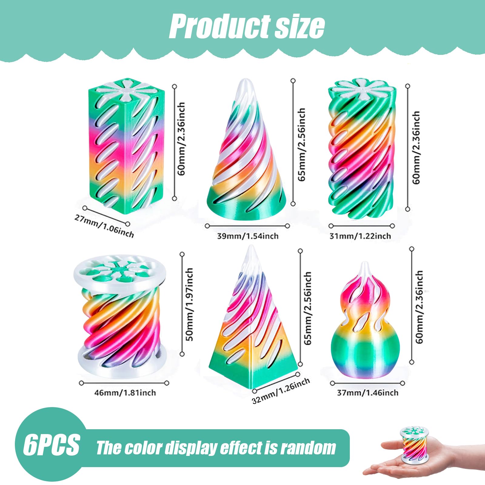6-Pack 3D Printed Fidget Toys - Image 2