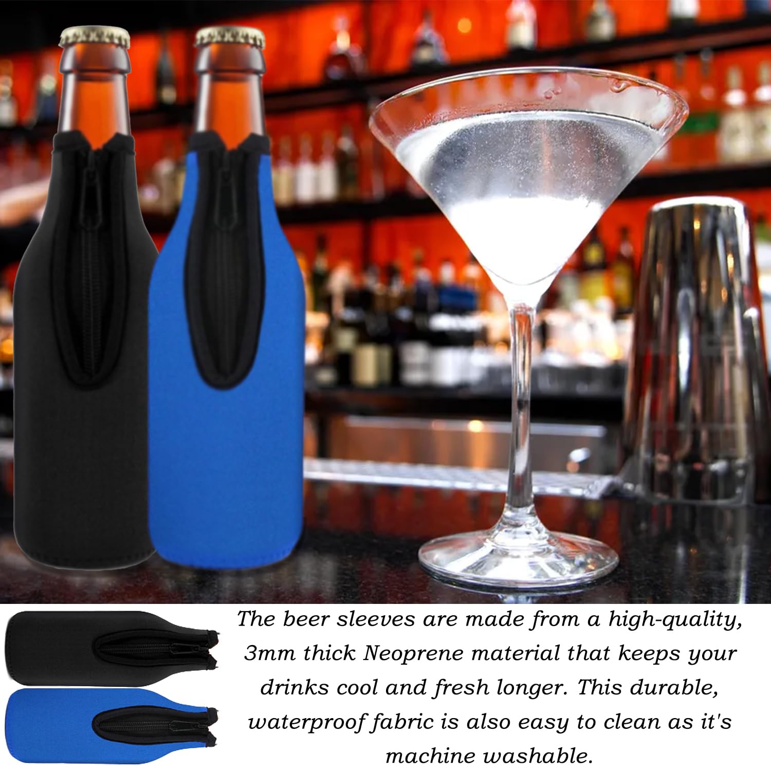 Housse De Bouteille De Bière Isolée En Néoprène à Fermeture