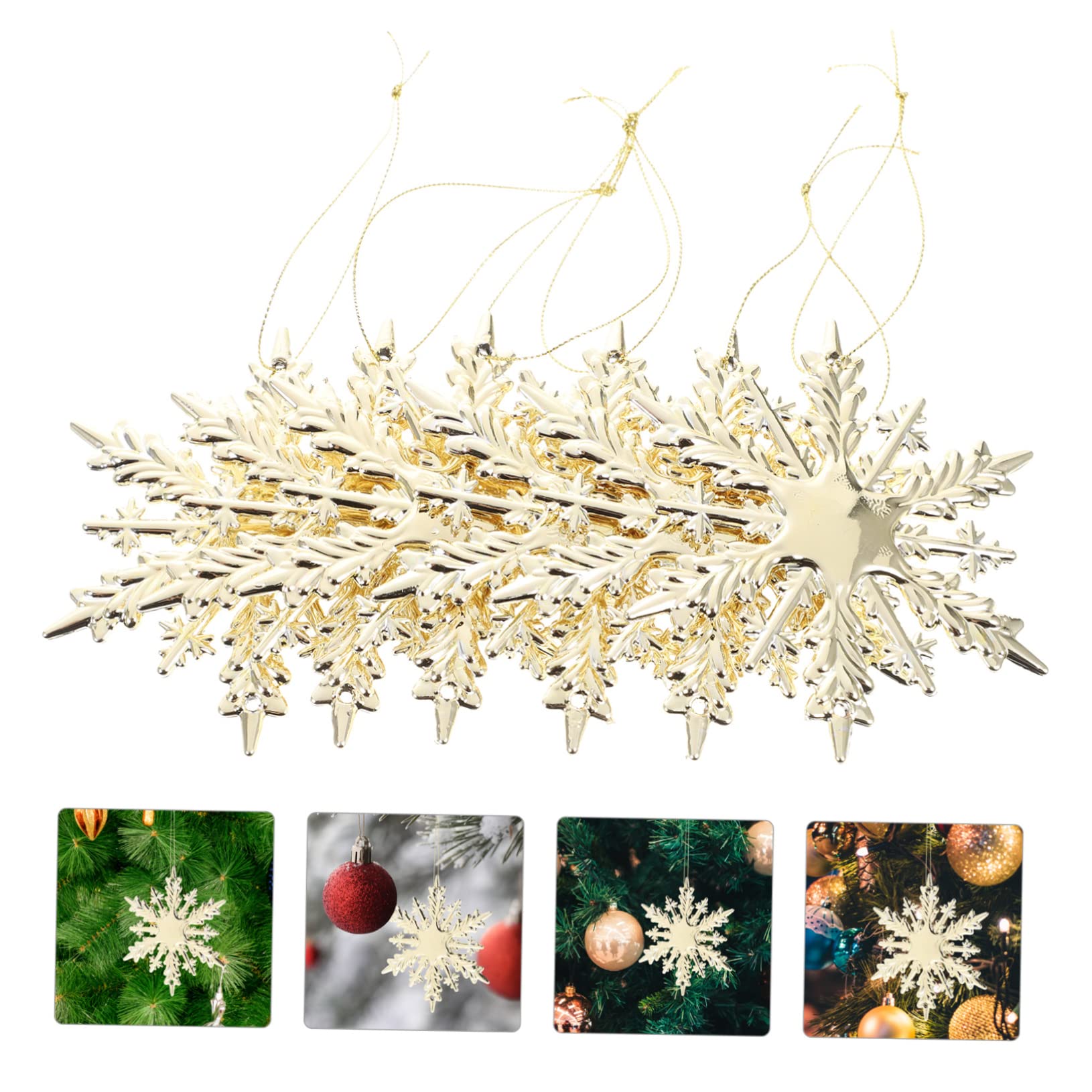 Cabilock Piezas Colgante De De Nieve De Navidad Adornos para Arboles De Navidad Guirnalda De Copos De Nieve Adorno Colgante De De Nieve Adornos De Navidad El Plastico