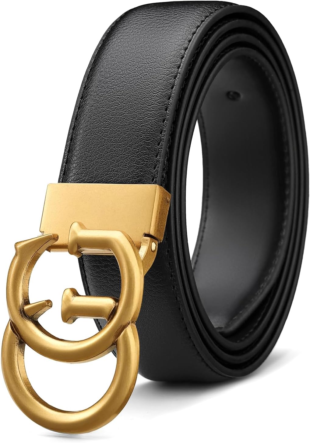 JEKIXHUA Mens Microfiber Synthetic Leather Belt for Men - Adjustable Strap with Gold Buckle, Belt for Business & Casual