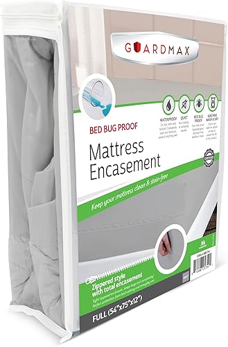 Miniatura 86 de Guardmax Funda de colchón de punto con cremallera, tamaño Queen, impermeable y a prueba de chinches, ropa de cama cómoda, suave y silenciosa con 2 -