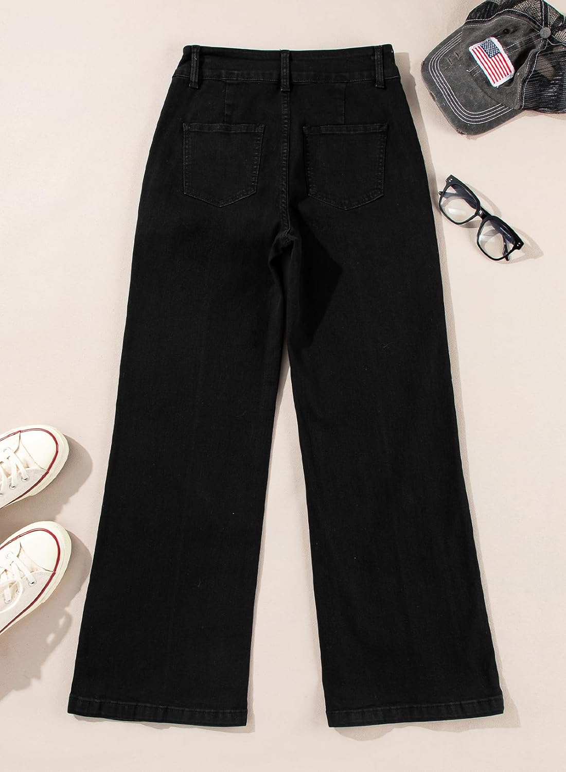 Sidefeel Womens Wide Leg Jeans Casual Baggy High Waisted Stretch Denim Pants - Image 6