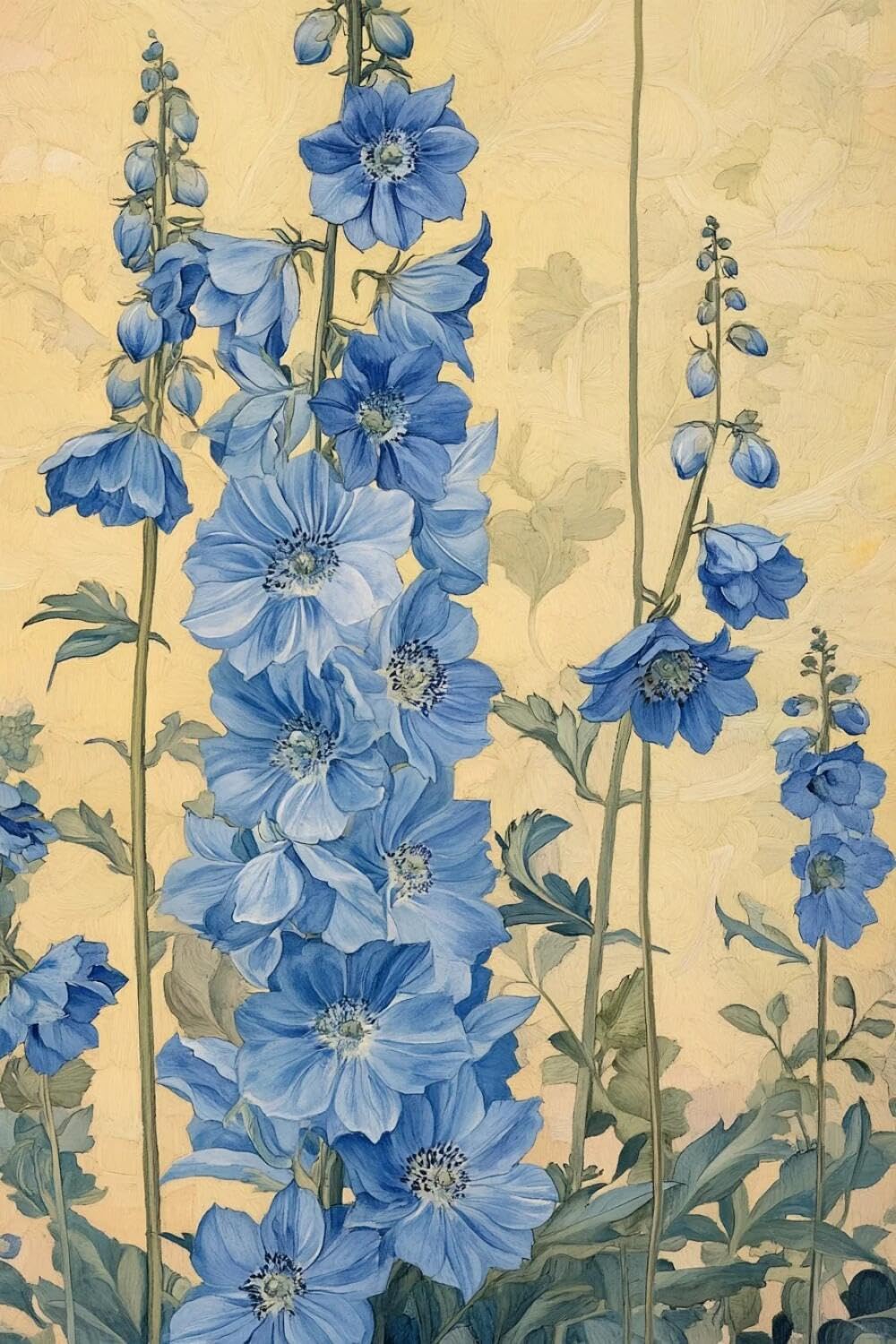 AxiangziK DIY Embroidery Kit Fiori blu 11CT 80x100cm