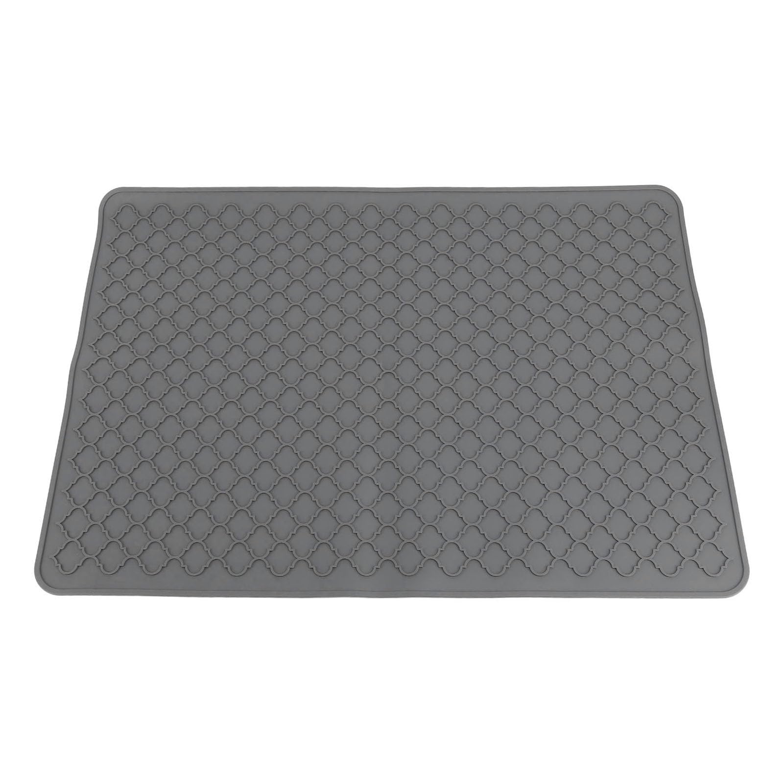 Alfombrilla de silicona para estufa y secado de platos en encimera de cocina organizada gris