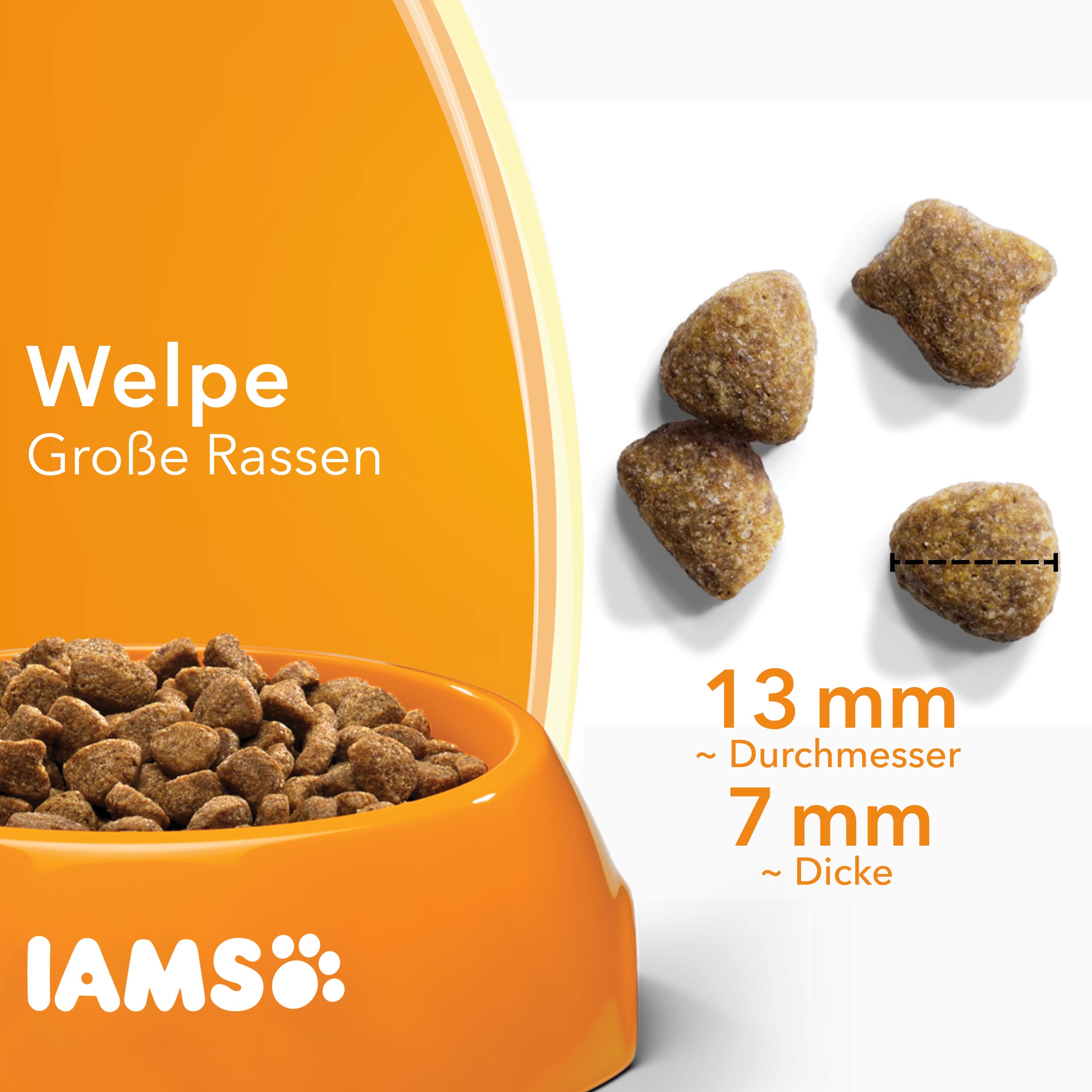 IAMS for Vitality Junior Hundefutter trocken - Welpenfutter für Welpen im Alter von 1-12 Monaten, geeignet für große Rassen, 12 kg