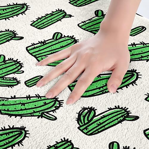 Miniatura 4 de Alfombras de baño de cactus para niños, 16 x 24 pulgadas, bohemias, suculentas, para decoración de baño, alfombras de baño botánicas para ducha,