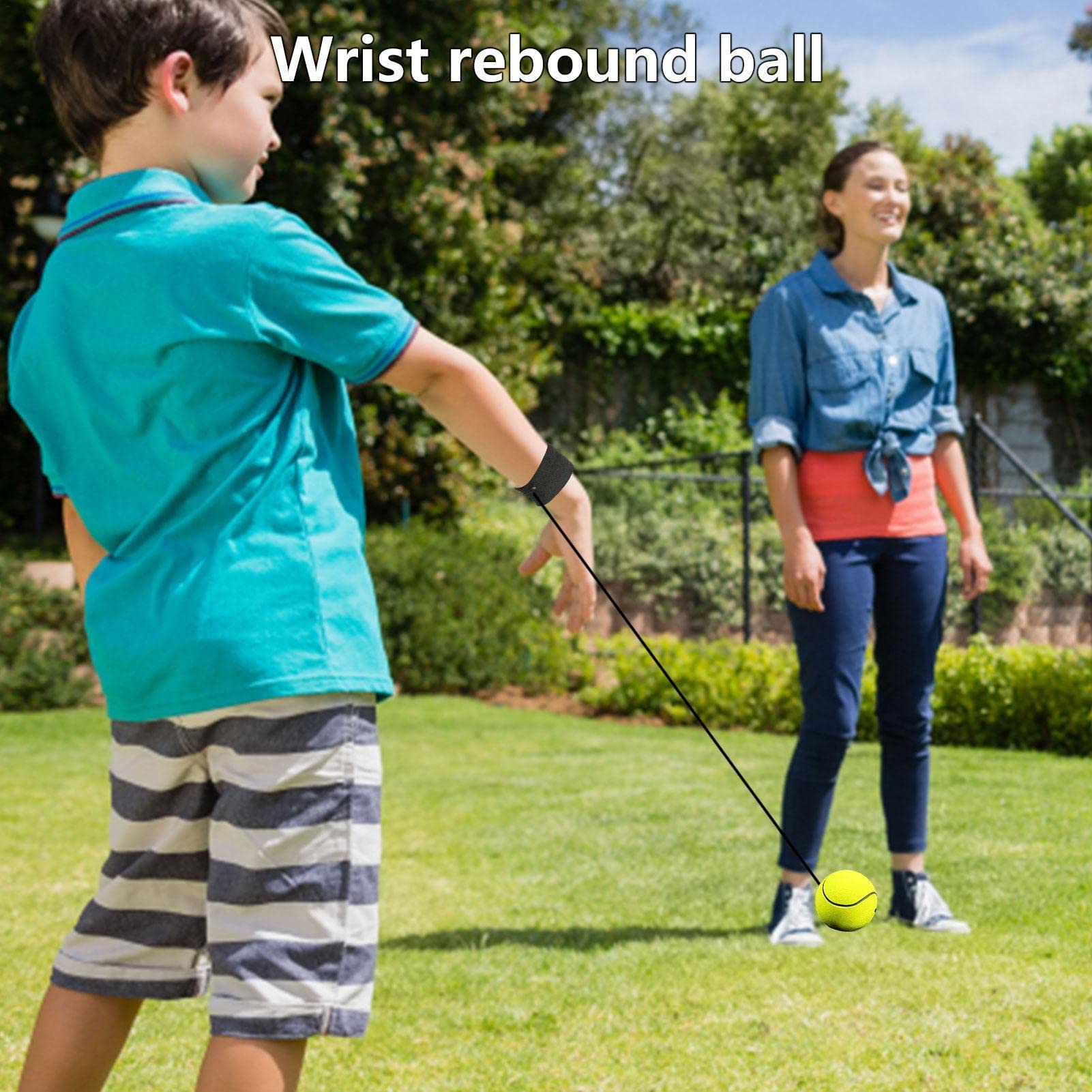 LETTERASHQP Pelota De Rebote Para Muñeca, 6 Unidades Con Cuerda, Bola De Goma Alta Interior Y Exterior