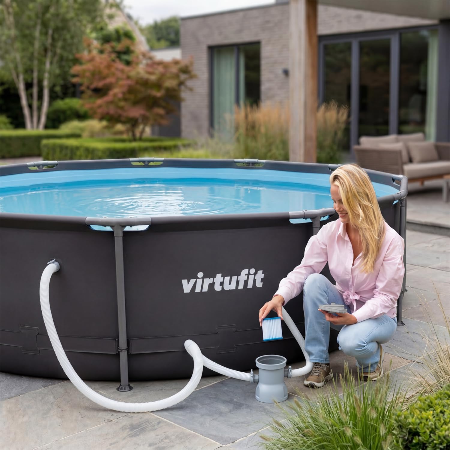 VirtuFit Pompe de filtration à cartouche pour piscine - 300L/H