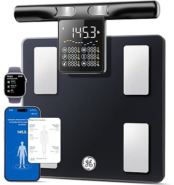 GE Smart Scale for Body Fat with BMI Muscle Mass, 5.3-inch Handle Display