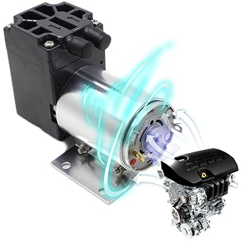 Mini Vacuum Pump 12 V Vacuum Pump Car with Stand Low Noise Vacuum Pump Suction Pump for Gas Analysis & Laboratory 120 Kpa 6 W 5 L/min DC12 V