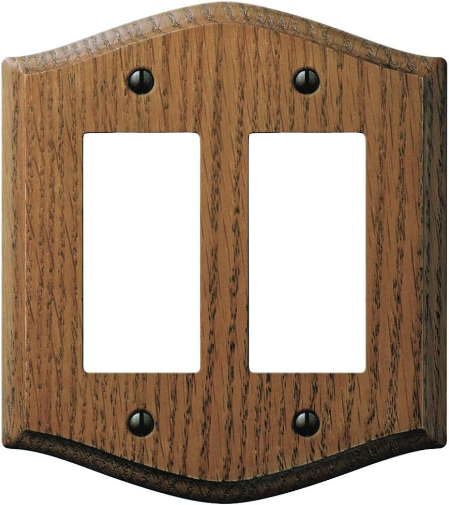 AMERELLE Country 2 Gang Wood Rocker Wall Plate 1 pk