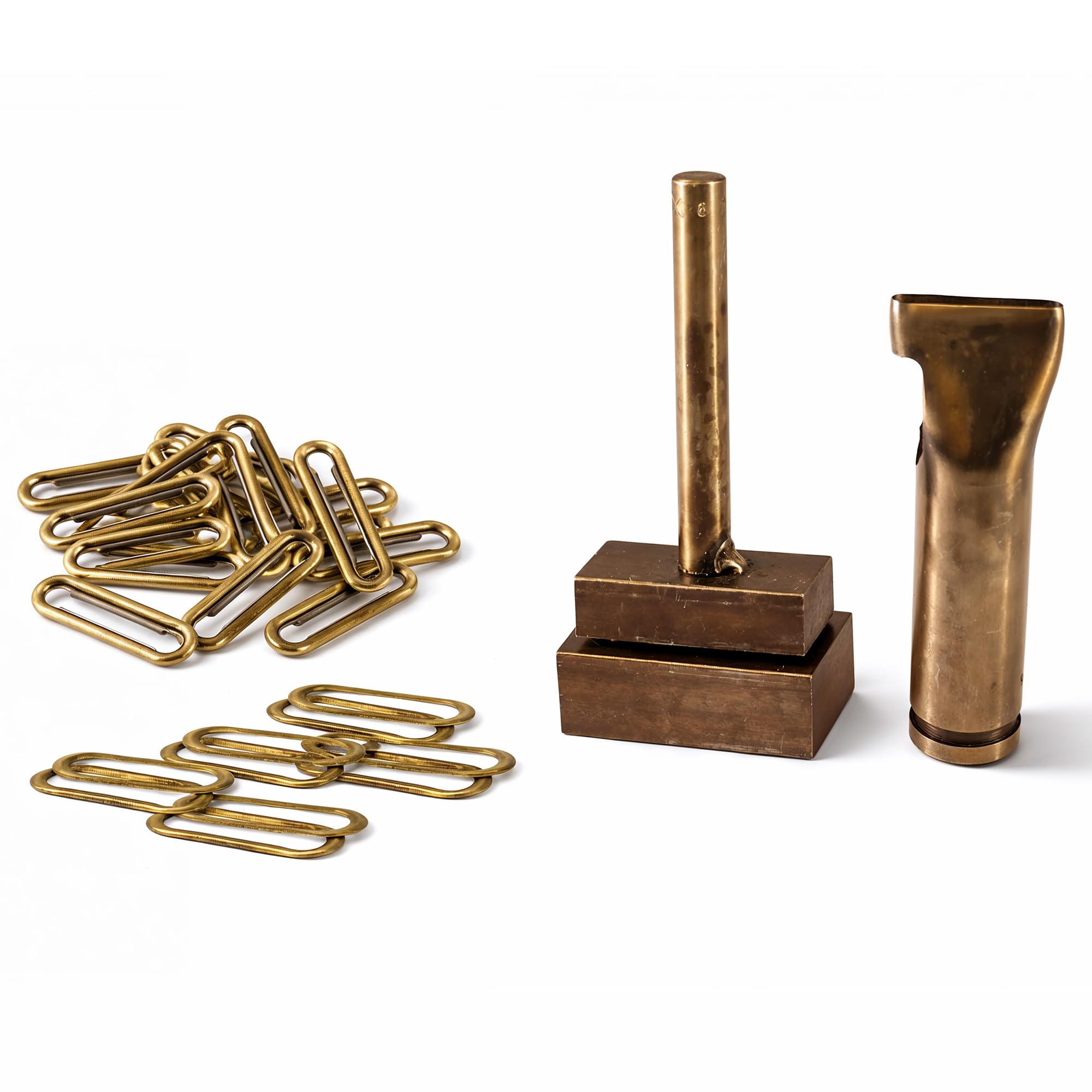 Trimming Shop 50 szt. owalne oczka z pierścieniami z podkładkami i zestawem narzędzi ręcznych do projektów DIY, artykuły piśmiennicze, skórzane, banery (35 mm, brąz)