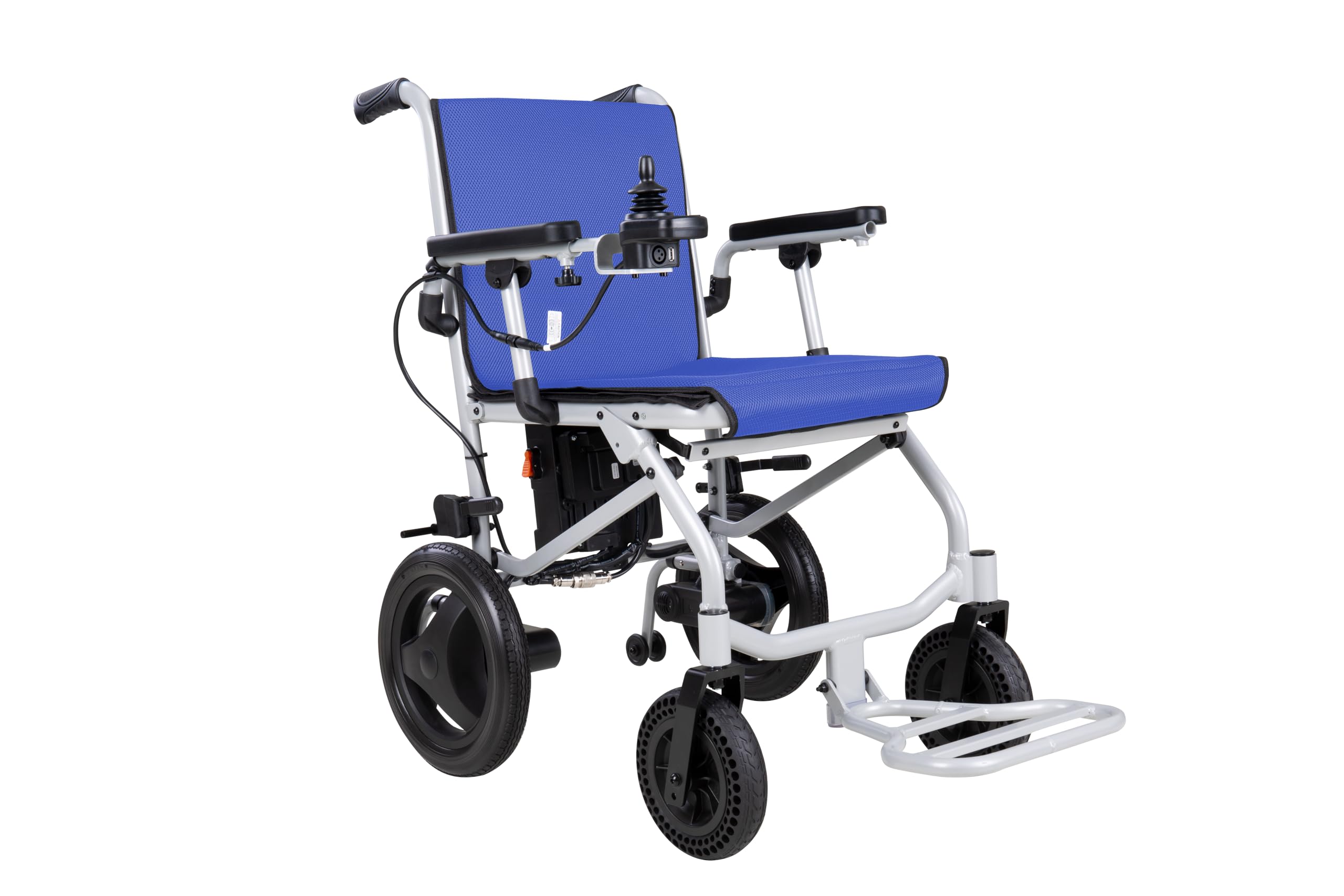 Klano KL40 - World Lightest (only 30lbs) Foldable Electric Wheelchair - Travel Size with Detachable Battery - Airline Approved - User Friendly - 10 mi Cruise Range (Model4)