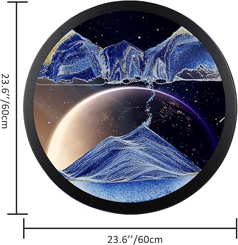Miniatura 4 de Arte de pared de arena móvil, arte de arena móvil, escultura giratoria montada en la pared, arte de pared, decoración de habitación de paisaje de