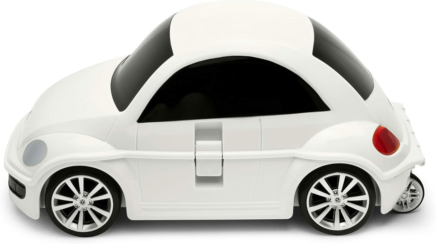 Kids Car Travel Luggage Suitcase with Wheels, Children Trolley Case, Classic Sedan Car Design, White