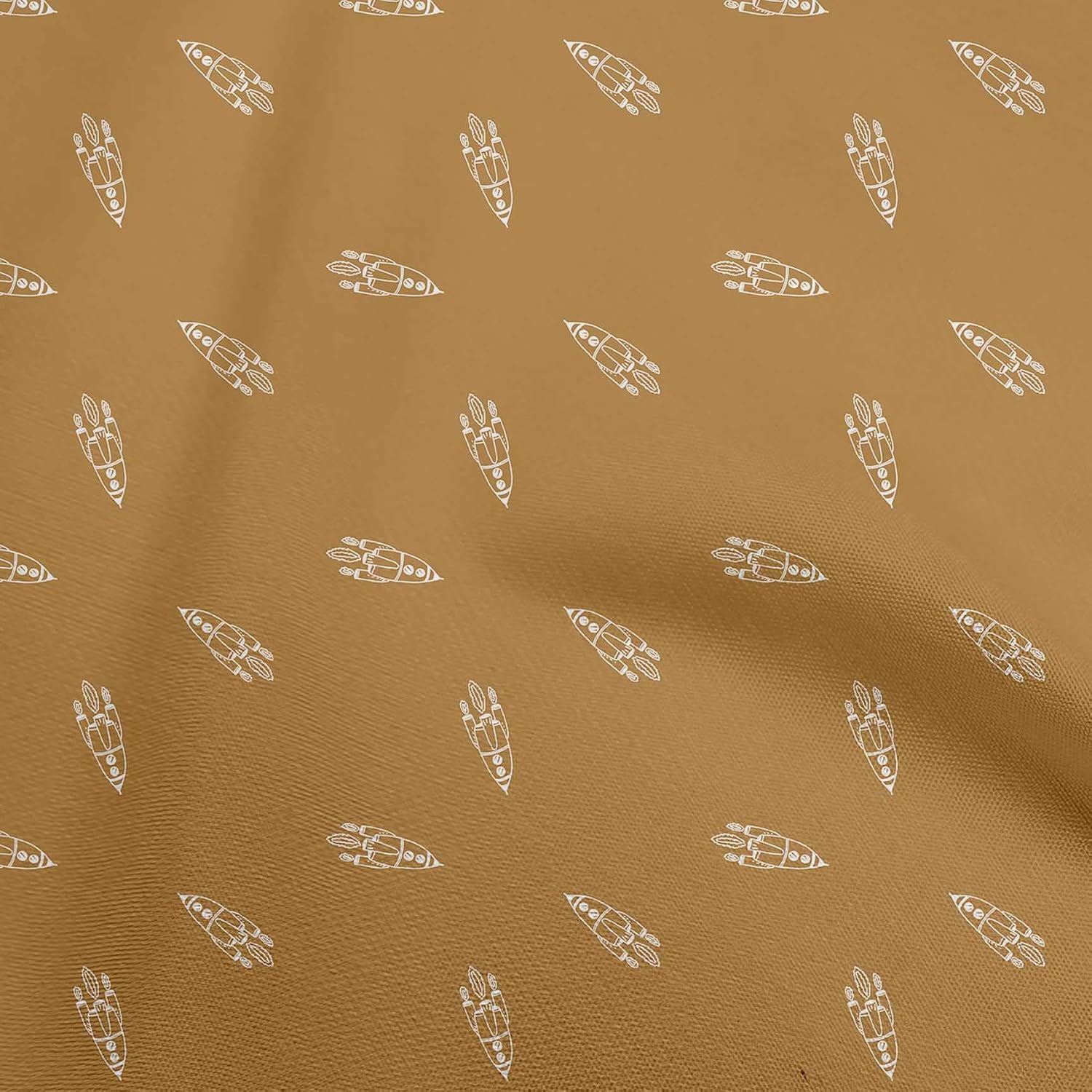 oneOone Cotton Flex Black Fabric Retro Rocket Minimal DIY Clothing Quilting Fabric Print Fabric By Yard 40 Inch Wide