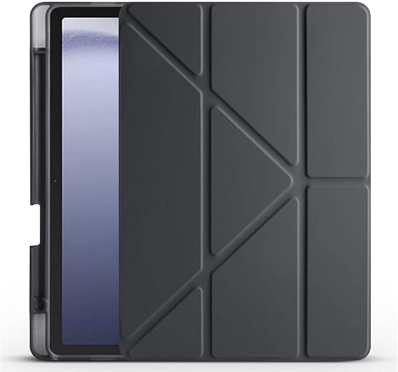 Babilden Samsung Galaxy Tab A9 Plus X210/Galaxy Tab A11+ ile Uyumlu Kalem Bölmeli Trifolding Cover Tablet Kılıf Katlanabilir Standlı Otomatik Uyku Modlu Darbe Emici İnce Tasarım Siyah