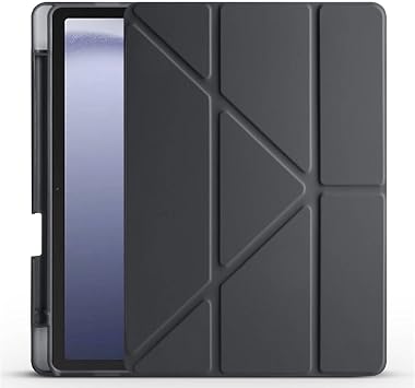 Babilden Samsung Galaxy Tab A9 Plus X210/Galaxy Tab A11+ ile Uyumlu Kalem Bölmeli Trifolding Cover Tablet Kılıf Katlanabilir Standlı Otomatik Uyku Modlu Darbe Emici İnce Tasarım Siyah