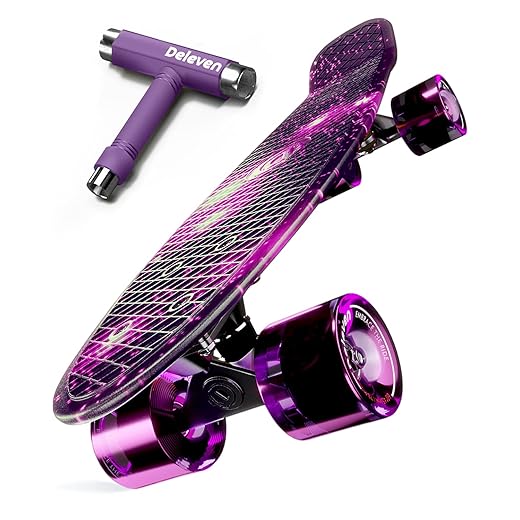 Deleven Skateboard with Skate Tool, ABEC-9 Bearings and 78PU Wheels - The Universe Collection - For Children, Adults, Beginners - 56 cm