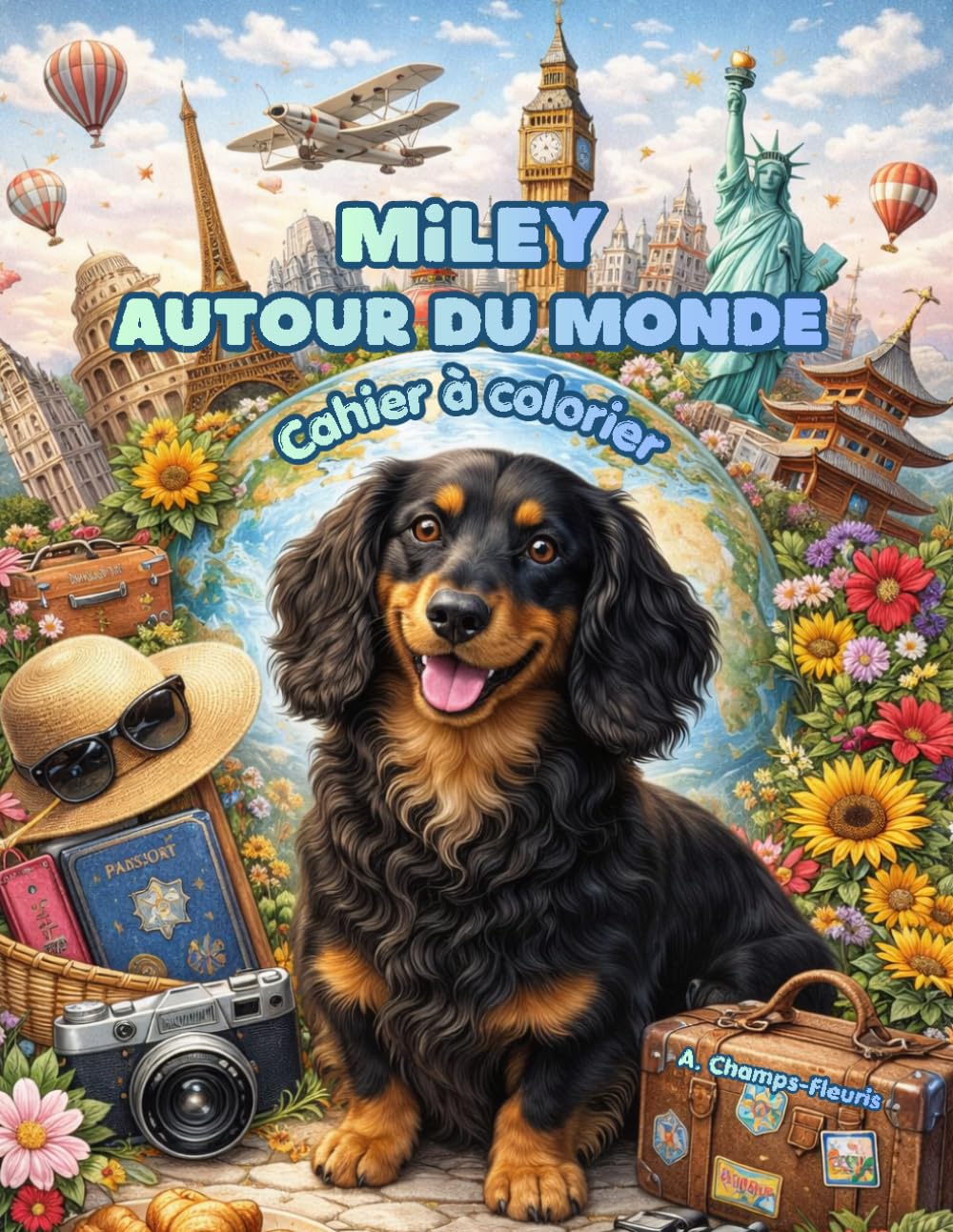 Miley autour du monde: Cahier à colorier greyscale