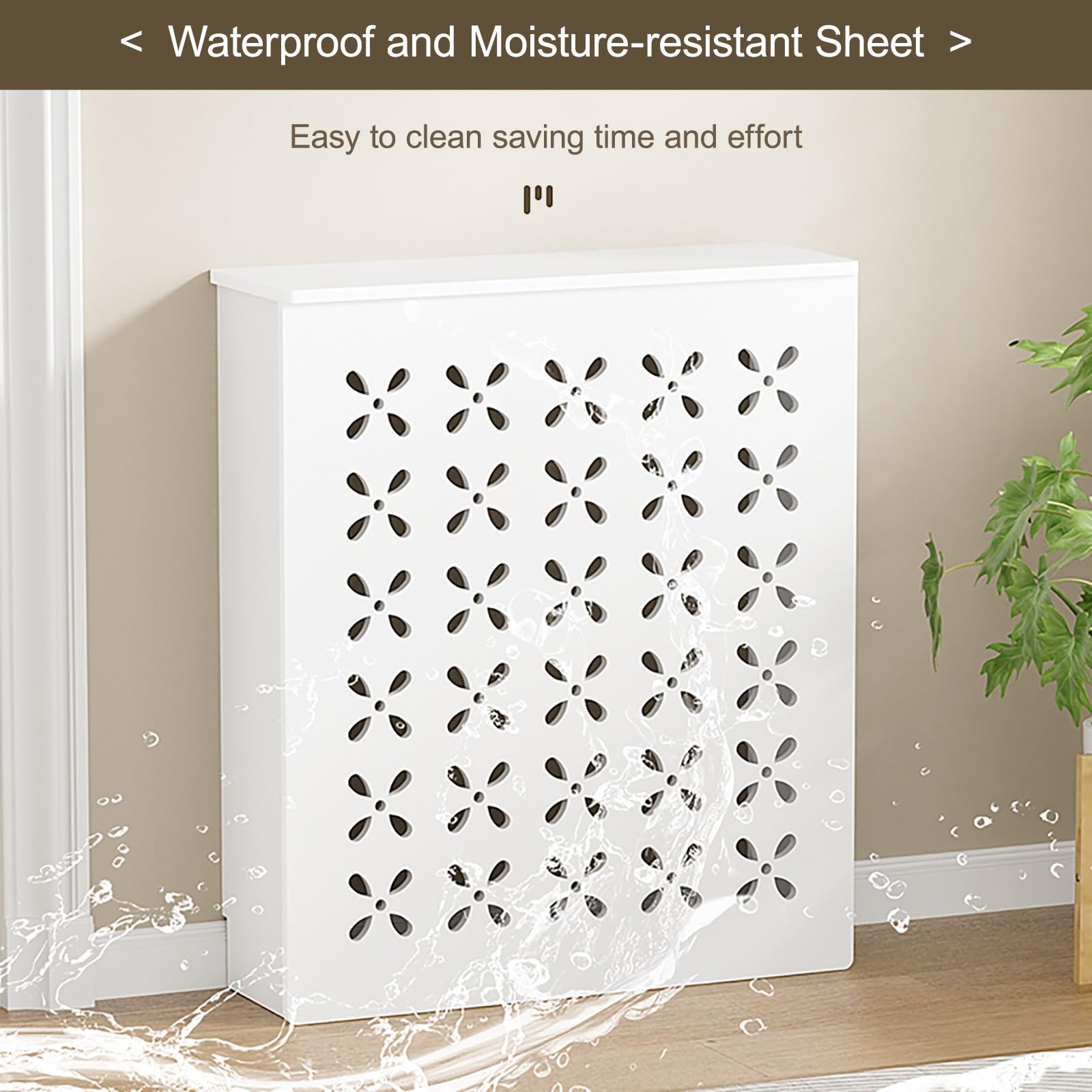 Półka chłodnicza bez wiercenia nowoczesny design z listwami dekoracja salonu, dekoracja chłodnicy w różnych rozmiarach i wzorach (60 x 70 x 25 cm/23,6 x 27,6 x 9,8 cala)