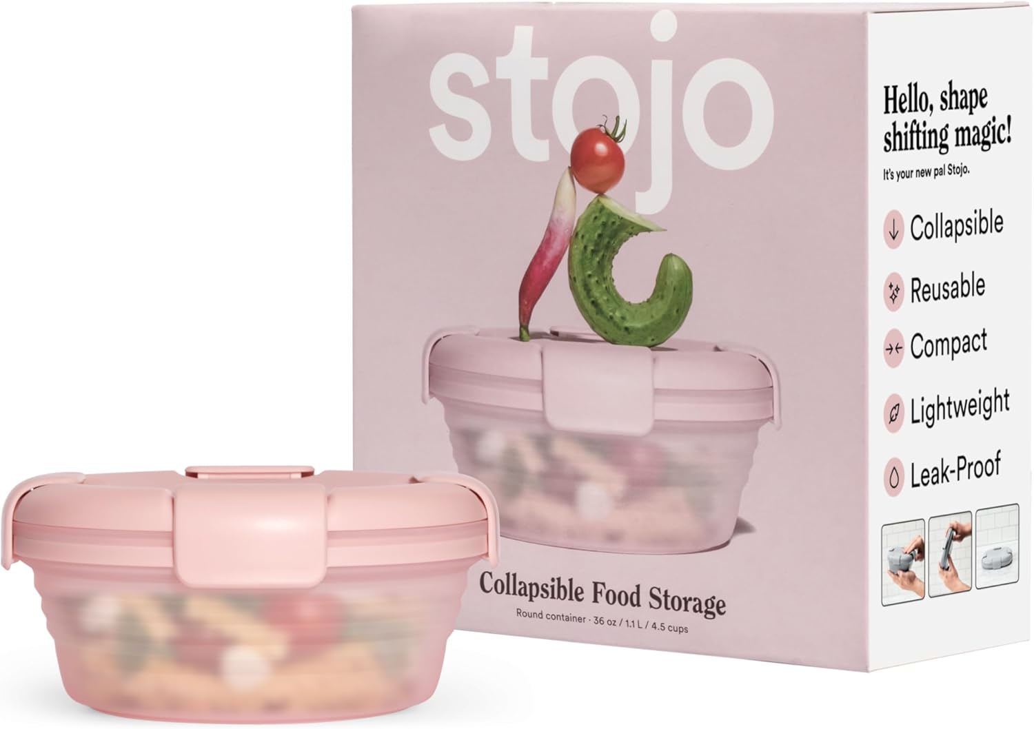 STOJO Collapsible Bowl Translucent Carnation, 36oz