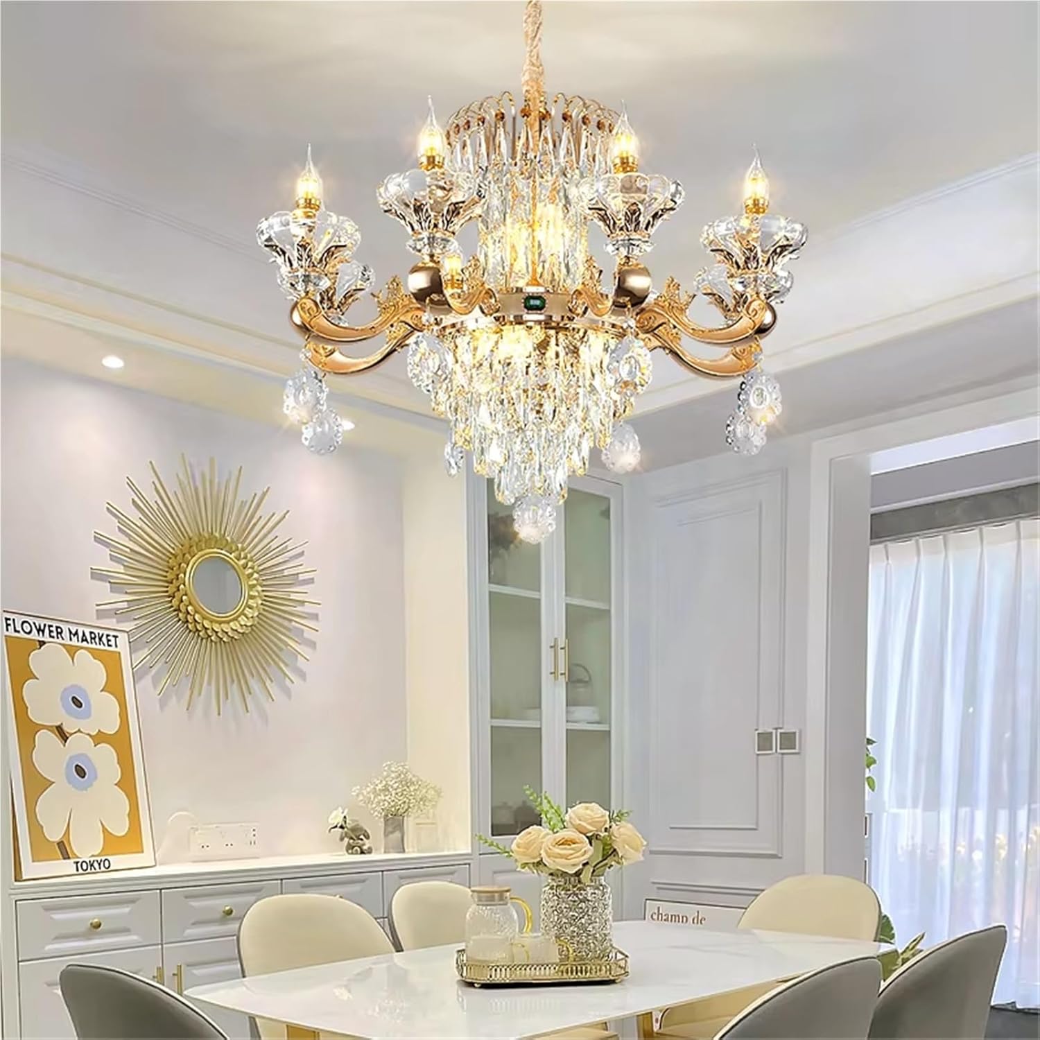 European Living Room Chandelier Modern Bedroom Dining Room Candle Crystal Chandelier,for Decoration