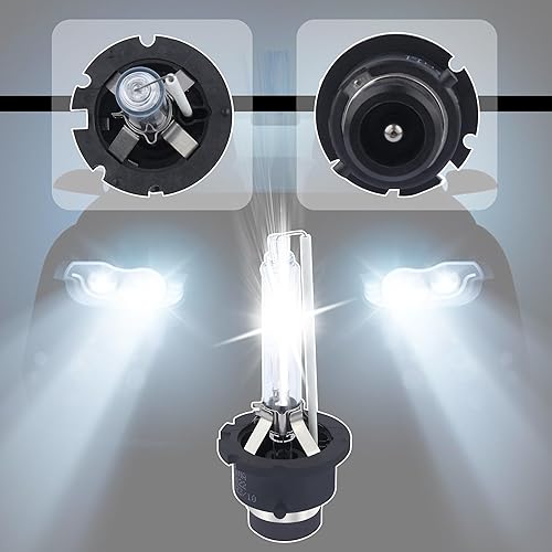 Miniatura 6 de 2 bombillas para faros delanteros, 6000 K blanco frío D2S, accesorios esenciales para iluminación de alto brillo, bombillas universales de 12 V