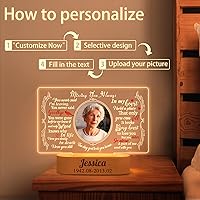 Vista 3 de Regalos conmemorativos personalizados, regalos de luz nocturna conmemorativa en memoria de un ser querido, regalos de condolencias personalizados