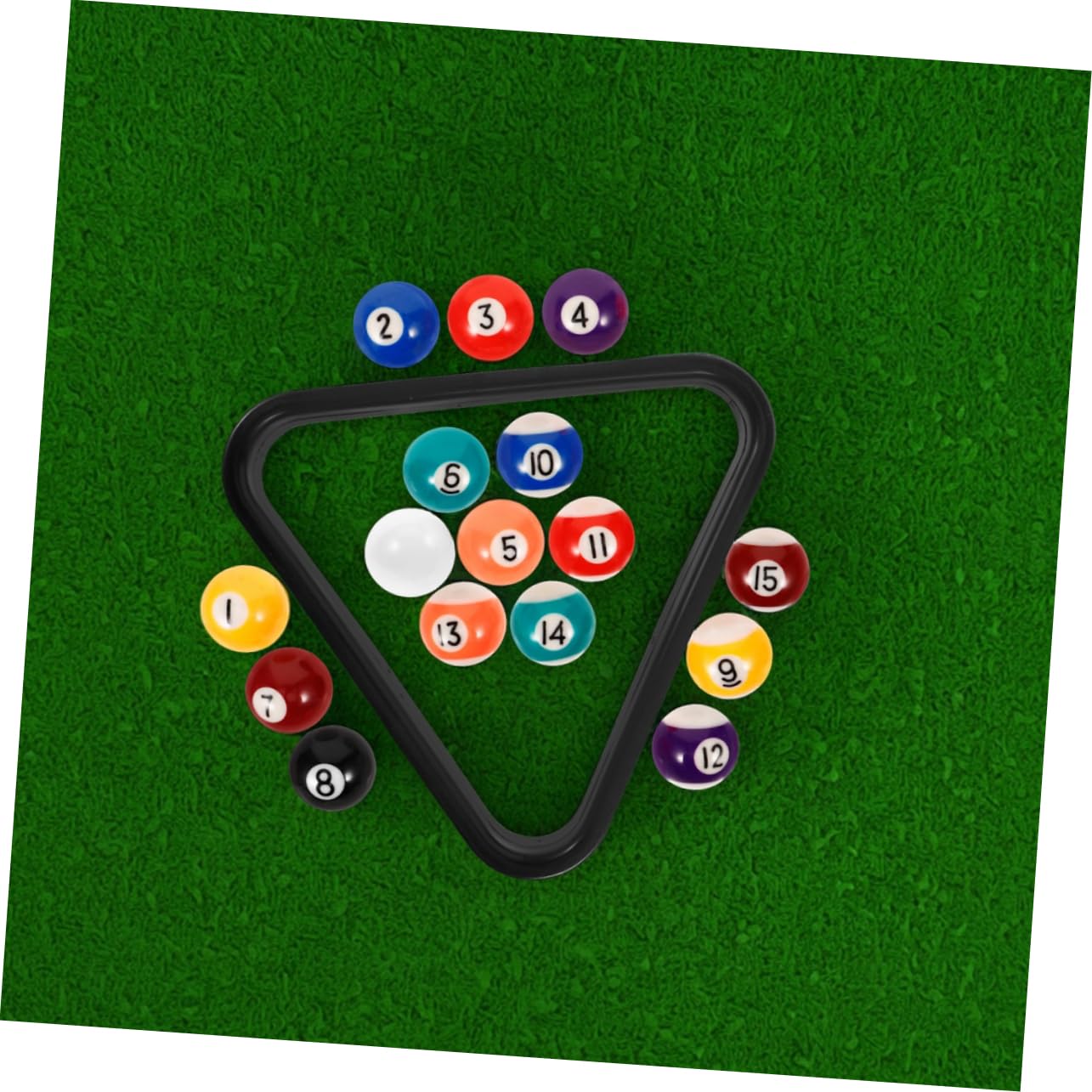 BESPORTBLE Set di 17 Mini Palline da Biliardo in Resina con Supporto Triangolare, per Casa e Scuola, Accessori Versatili per Tavolo da Biliardo per Ragazzi e Ragazze