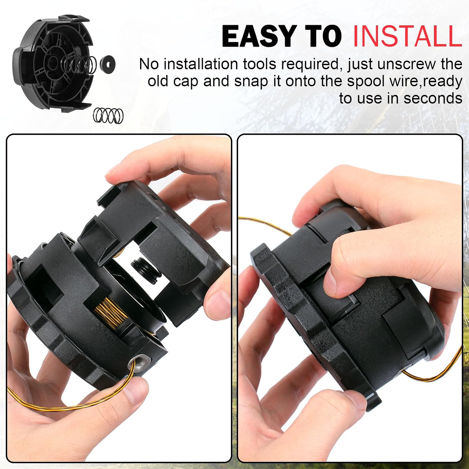 DWO1DT995 Weed Trimmer Head Cap Replacement for Dewalt Weedeater, 2 Pack