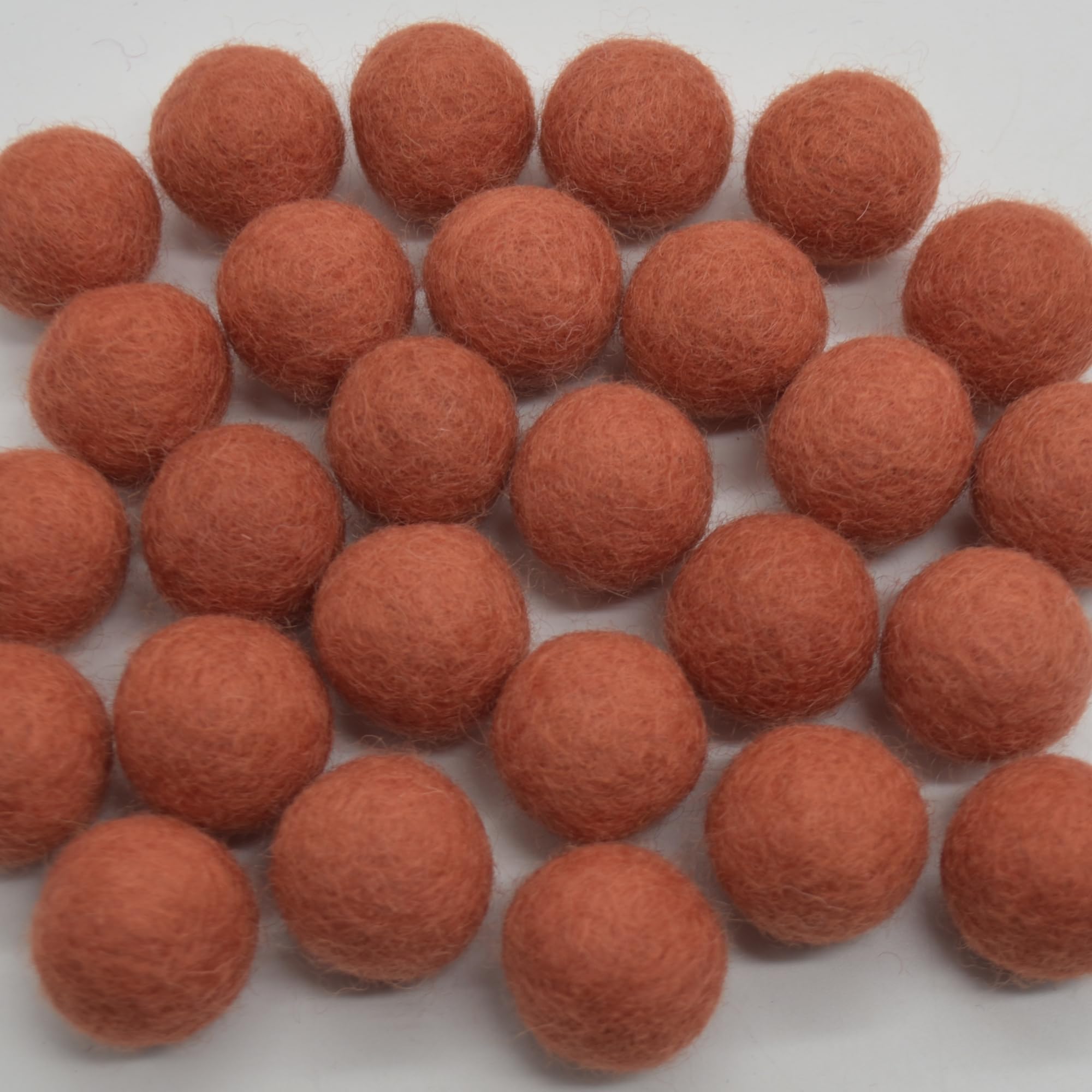 Oriental Direct Based In Yorkshire Coral Orange 100% Wool Felt Balls - 2Cm - 20 Felt Balls