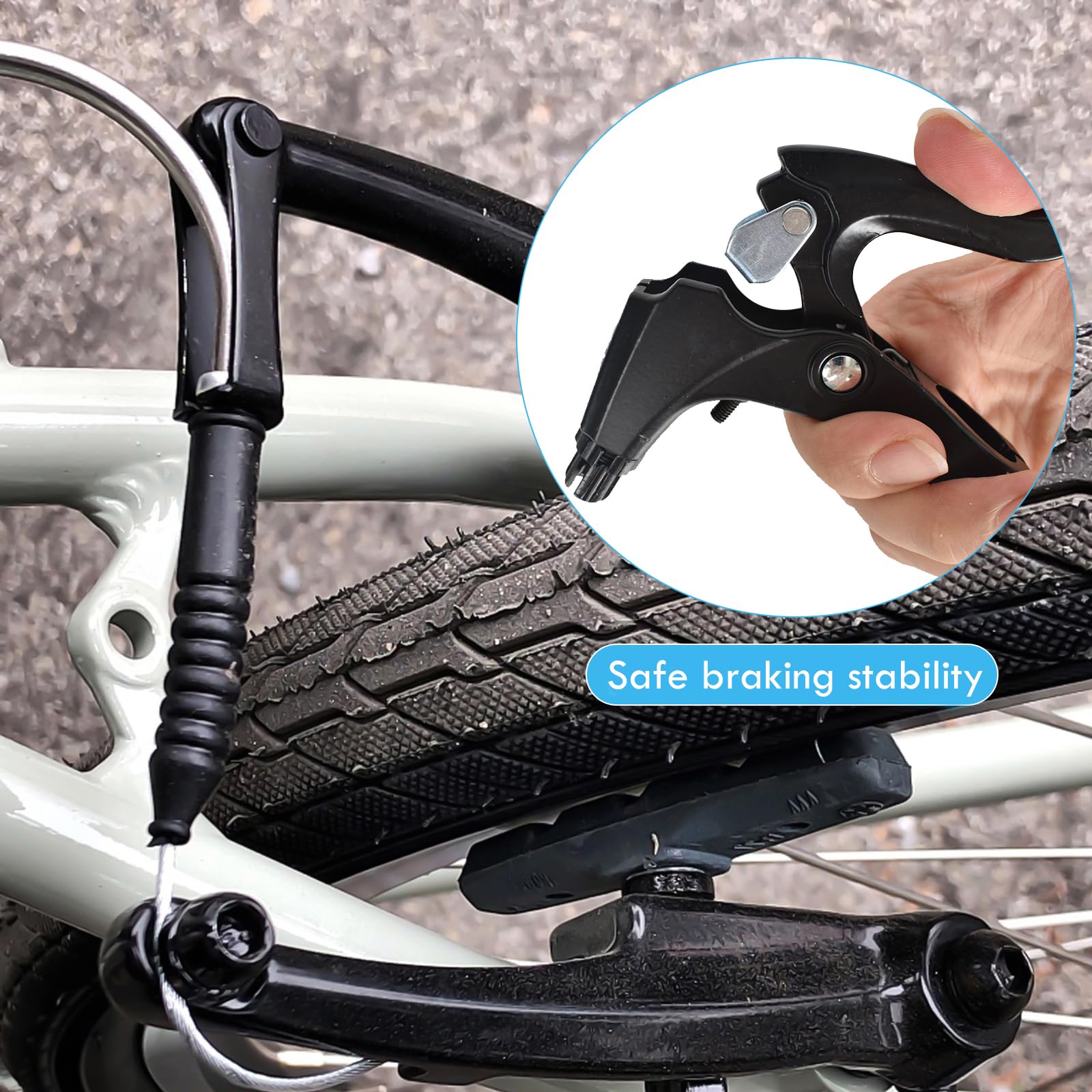 2 Paia Freni V-Brake per Bici, Set Completo Anteriore e Posteriore, Braccio Lungo 110mm, Pastiglie 56mm, Alluminio, Compatibile MTB, BMX, City Bike
