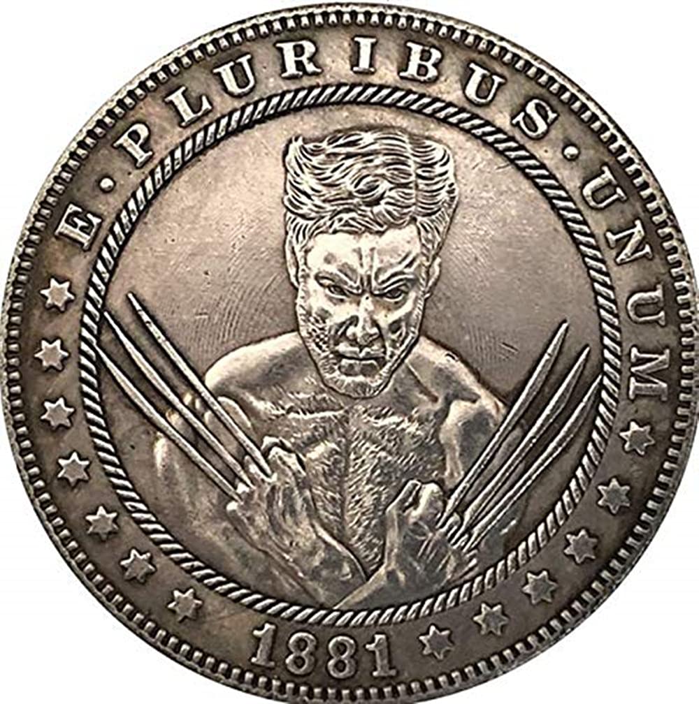 Marvel Wolverine Souvenir Coin, US Copy Antique Morgan Hobo Nickel Coin Commemorative Badge Toy