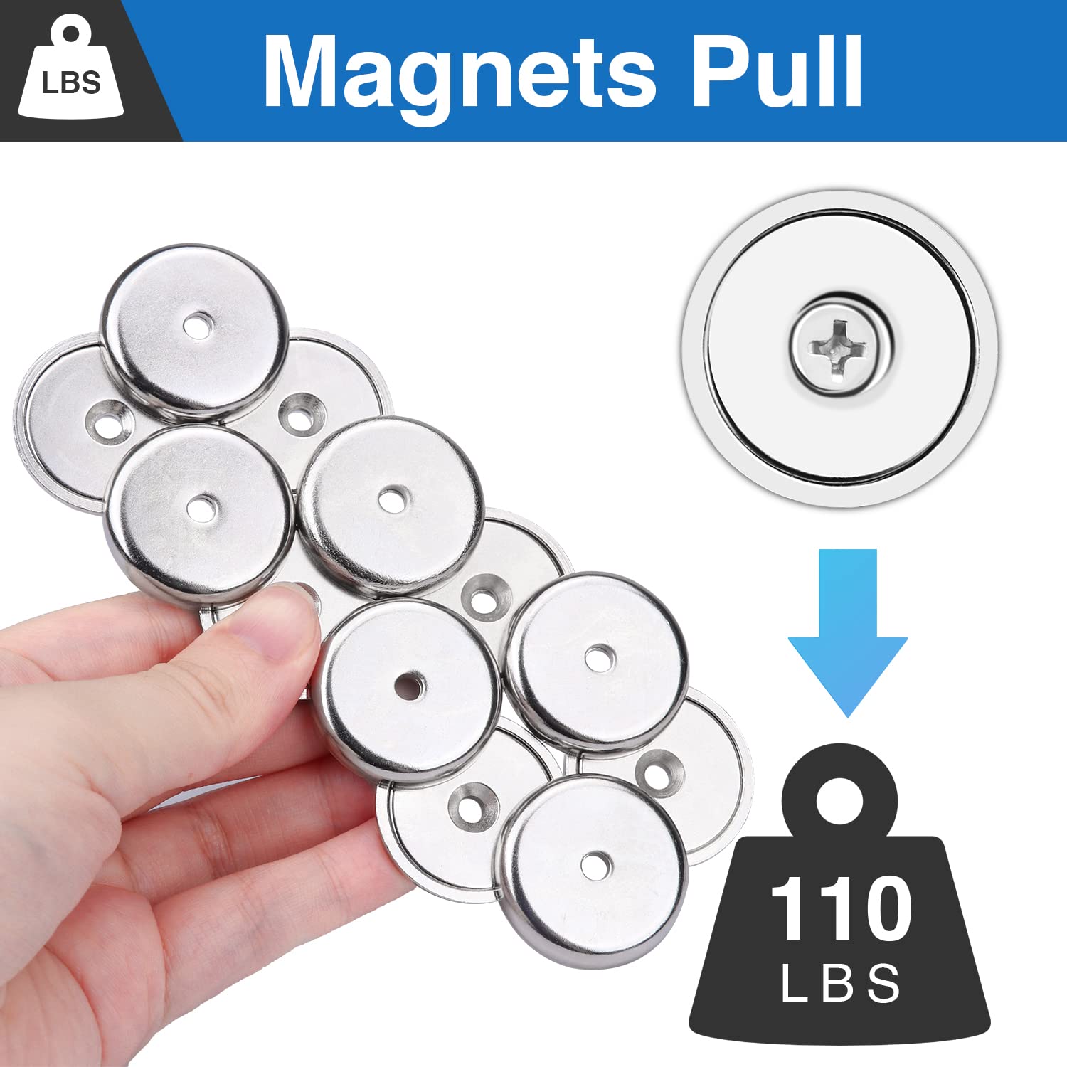 E BAVITE Strong Neodymium Magnets with Screws, 110 Lbs, 12 Pack — Amazon image 4