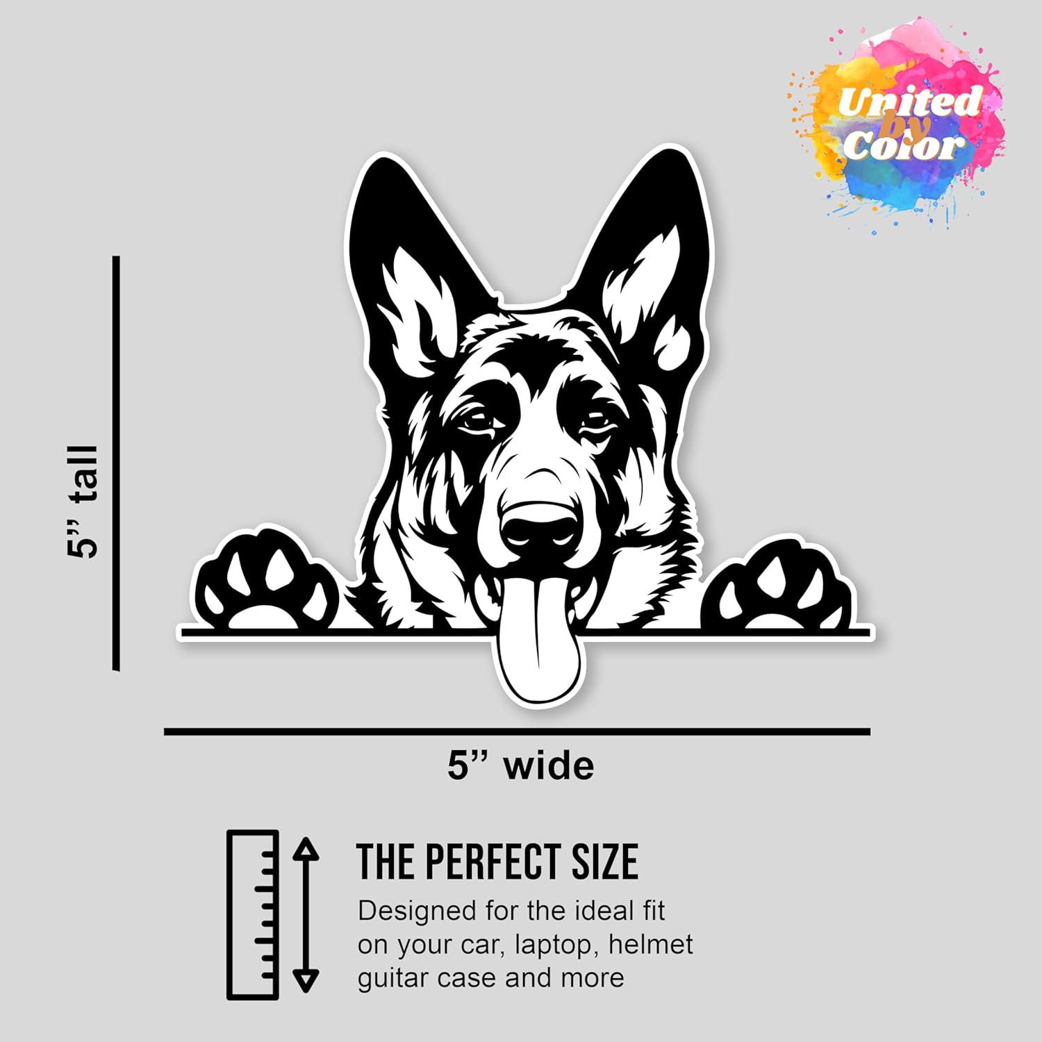 German Shepherd Sticker 5x5 Inches - Strong Adhesive Waterproof German Shepherd Accessories - Does not Fade, Used for Car, Laptop, Truck, Water Bottle, Helmet, RV (Black) - Image 2