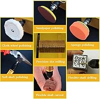 Vista 7 de Sierra de mesa portátil hecha a mano, torno de banco de carpintería, pulidora eléctrica, amoladora, sierra de corte, modelo de bricolaje